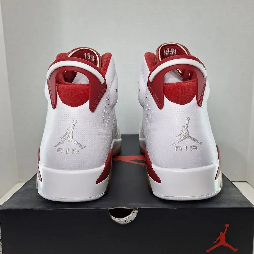 Air Jordan 6 Retro Mens 12 White Alternate 384664-113 Basketball Shoes Sneakers